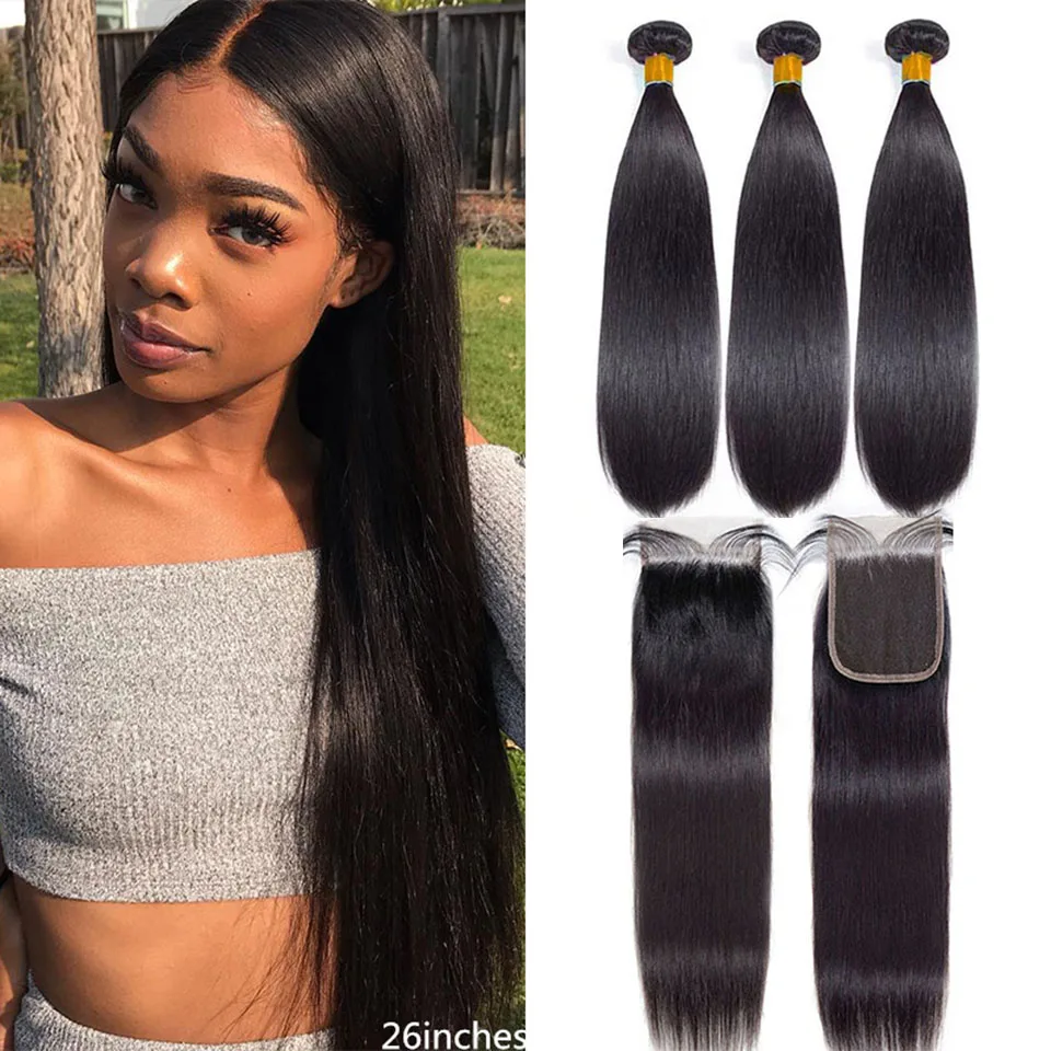 Пряпряди волос с застежкой 8 30 дюймов перуанские человеческие пучки 4x4