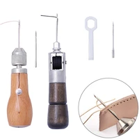 1set leather sewing awl thread kit manual sewing machine speedy stitcher leather craft stitching shoemaker canvas repair tool