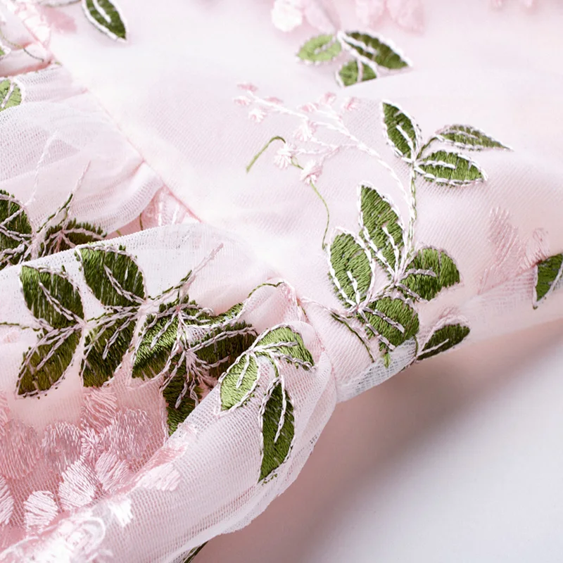 Женское плиссированное платье Tonval винтажное с цветочной вышивкой прозрачное