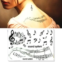 waterproof temporary tattoo sticker music musical note feather totem for girl women tatto stickers flash tatoo fake tattoos 7