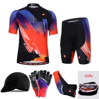 mens cycling jersey set bicycle clothing summer pro team road bike outfit sports uniform short sleeve mtb wear breathable black