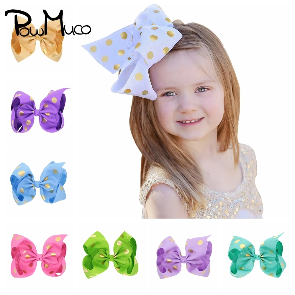 

Powmuco 8 дюймов супер большой детское нижнее белье с бантом заколки для волос модные золотые бабочки в горошек детские заколки "сделай сам", дет...