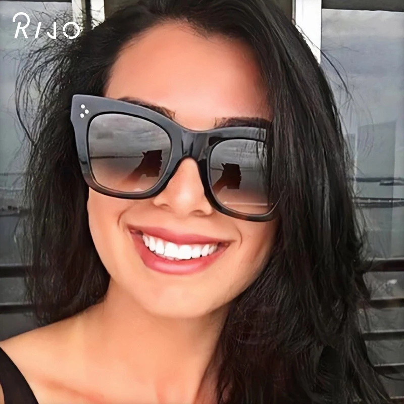 

Sunglasses Lady Classic Cat Eye Retro Big Frame Sunglasses Sunglasses Female Leopard Designer UV400 Gradient Sunglasses