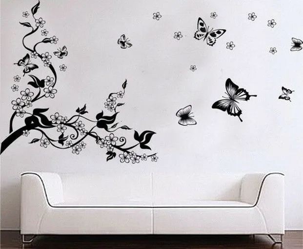 Жилет с цветочным узором и бабочками цветок DIY настенные наклейки виноградной