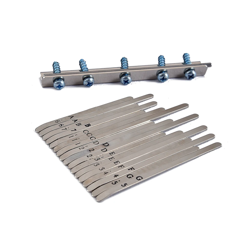 

Chrome 17 Key Replacement Kit for DIY Kalimba Mbira Thumb Piano, Stainless Steel