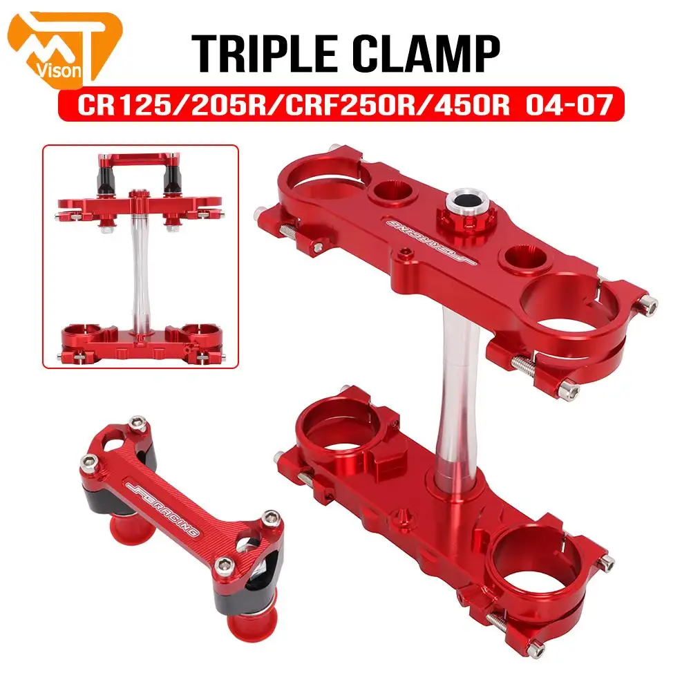 

Motorcycle Triple Clamps Steering Stem And Riser Mount For Honda CR125 CR205R CRF250R CRF450R 2004 2005 2006 2007