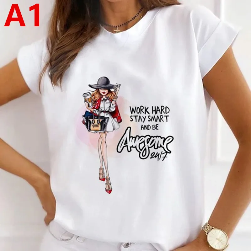 

Women Harajuku Summer Short Sleeve Funny Female Fashion T-shirt