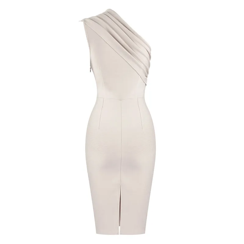 

ladies bandage dress one-shouldered sexy dress elegant women skirt with rayon fabric