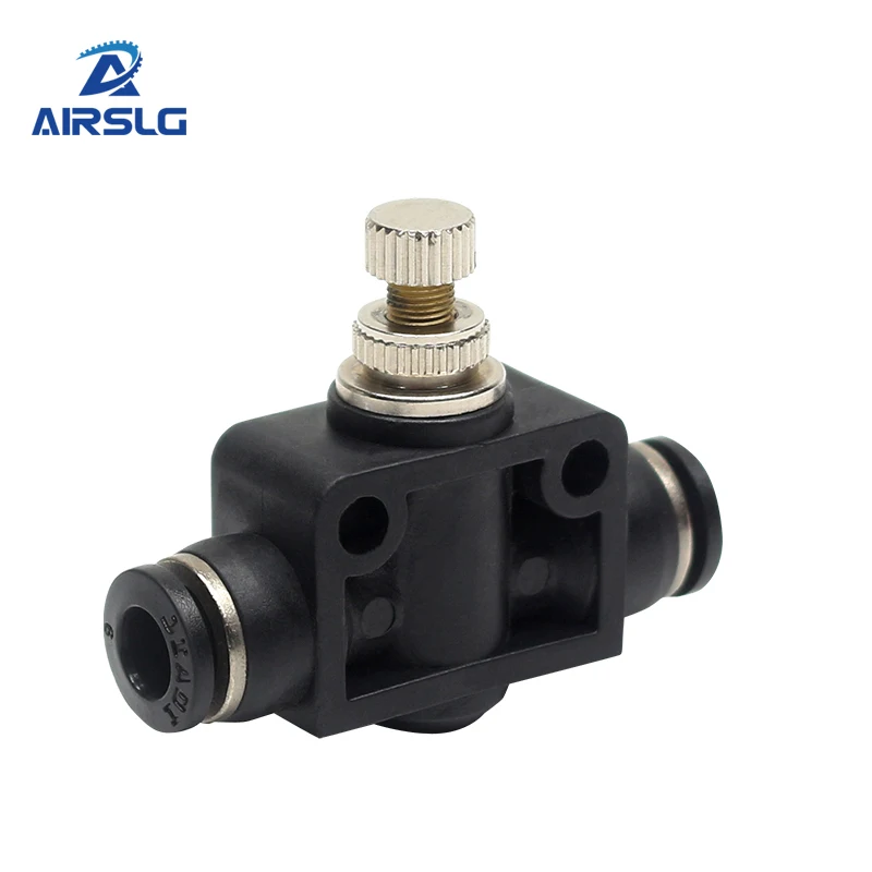 

10pcs SA 4 6 8 10 12mm Pneumatic Airflow Regulator Speed Controller OD Hose Tube Gas Flow Adjust Valve Fitting Air pipe valve