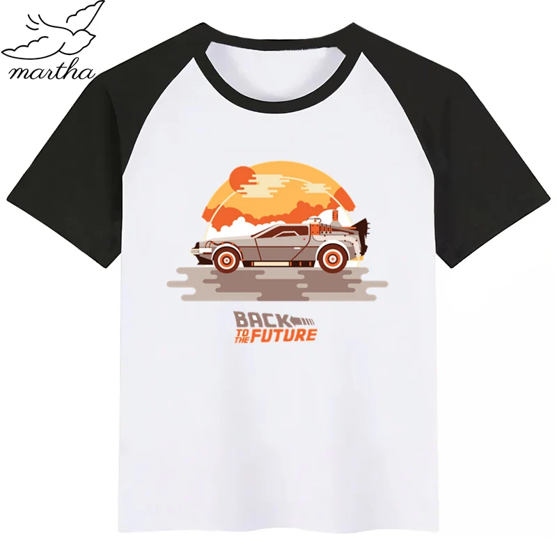 DMC Delorean/Детская футболка с принтом DMC «Назад в будущее» забавная одежда для маленьких мальчиков и девочек детская летняя футболка с короткими рукавами - Цвет: BlackD