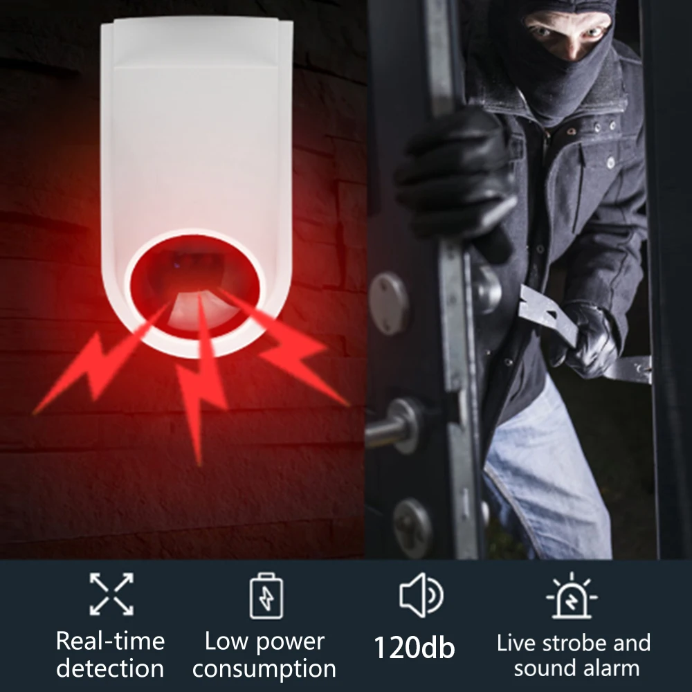 

Беспроводная уличная Стробоскопическая сирена 433 МГц для аналогичной работы в качестве хоста сигнализации с дистанционным управлением и д...