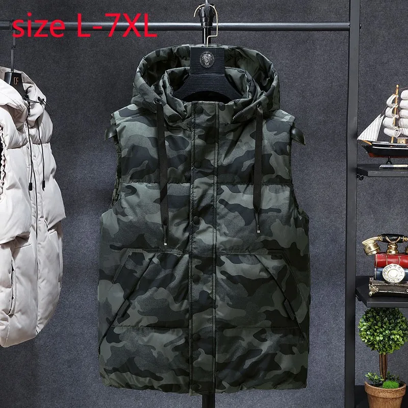 

New Arrival Autumn And Winter Padded Cotton Vest Men Coat Fashion Warm Thickened Jacket Casual Plus Size LXL2XL3XL4XL5XL6XL7XL