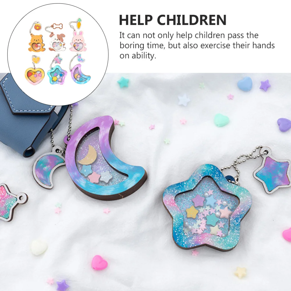 

6Pcs Unfinished Wooden Kid Crafts Creative DIY Educational Plaything