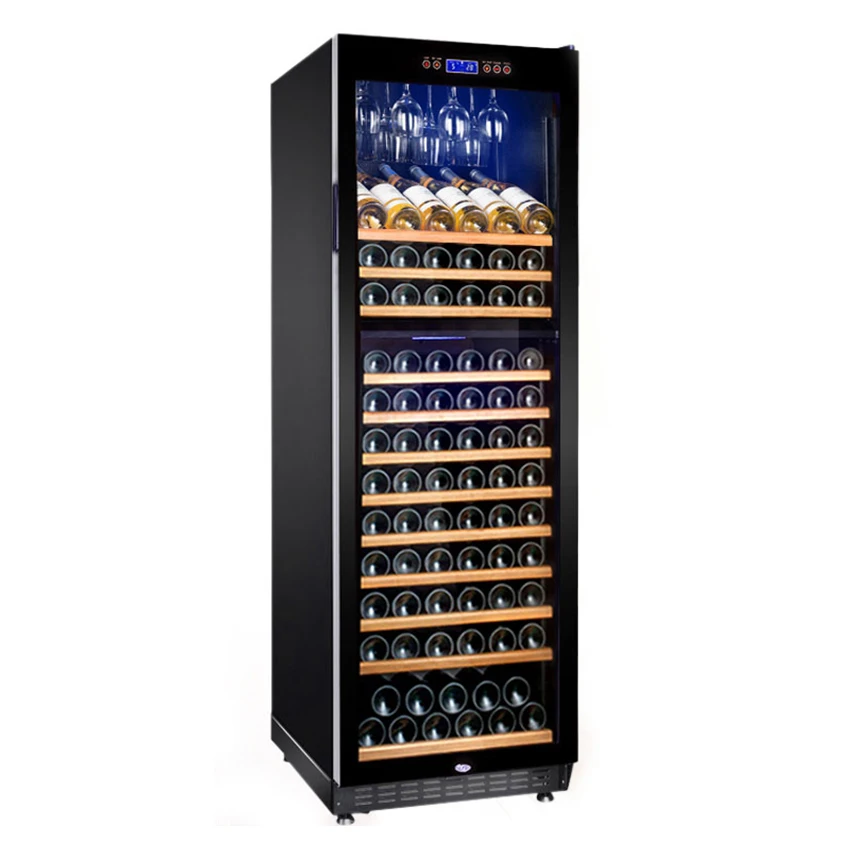 

HZ-168 450L Electric Red Wine Cabinet For Wine Refrigerator Storage Cabinet Constant Temperature With Solid-Wood Display Shelf