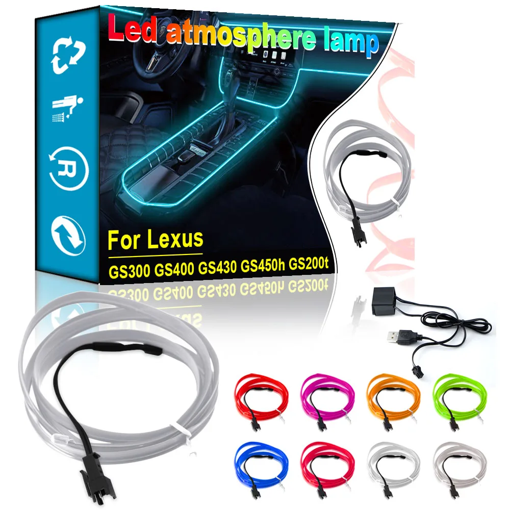 

Car USB Atmosphere Lights LED Lamps Car Interior Accessories for Lexus GS300 GS400 GS430 GS450h GS200t IS300H NX300H IS250 IS200