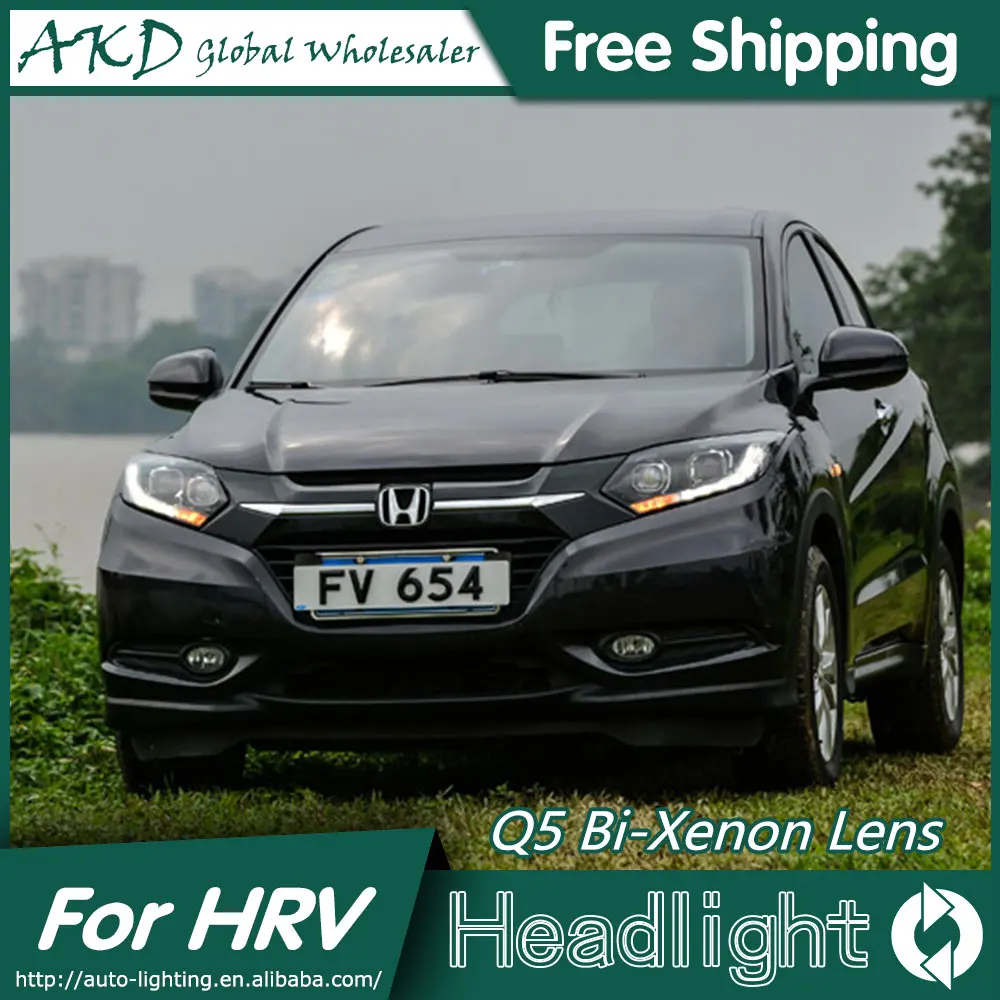 AKD автостайлинг для HRV фары 2014-2016 светодиодный ные DRL Биксеноновые линзы дальний
