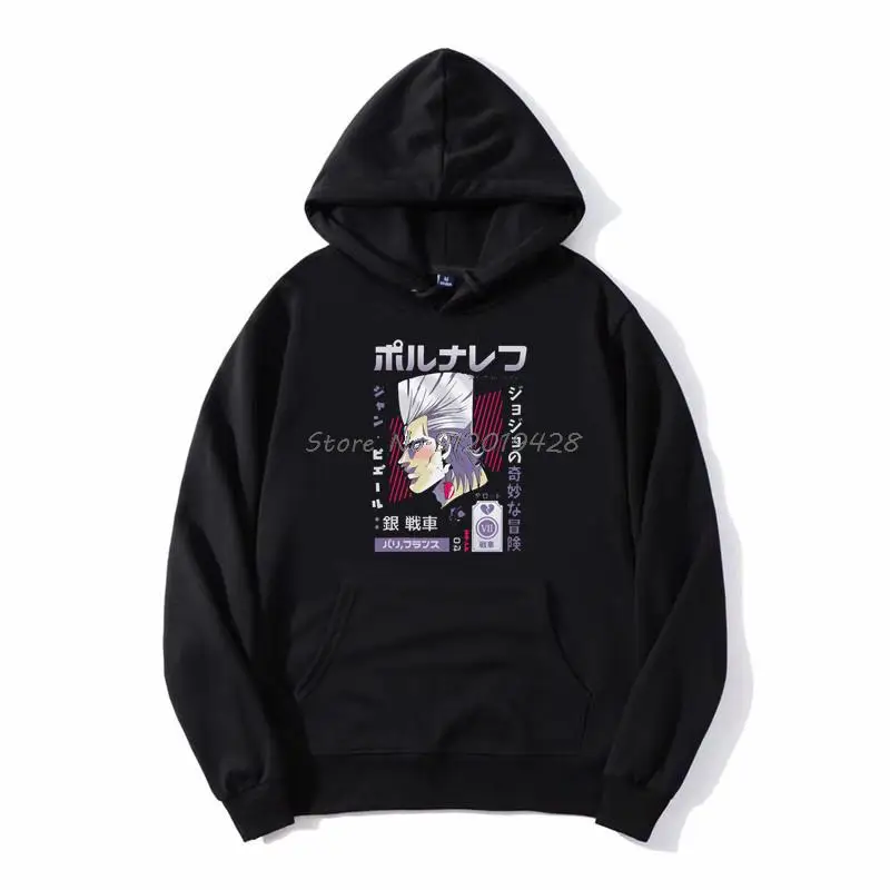

Cool Jojos Bizarre Adventure hoodie Jean Polnareff Anime Manga Men Fleece Hooded Hoodies Sweatshirt Streetwear Harajuku