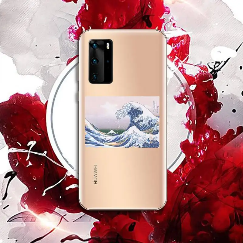 

The Big Wave of kanagawa Phone Case Transparent for Huawei P honor 8 10i 20 30 40 smart 2019