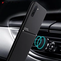 leather texture matte silicone case for oneplus 8 nord 7t 7 8 9 pro 8t built in magnetic metal plate car holder stand cases