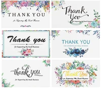 10pcs thank you cards floral watercolor cards for supporting my small business retail store gift shop package inserts back blank