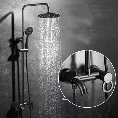 2 вида смесителей для душа черный латунный настенный смеситель ванны 8 дюймов