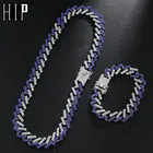 Мужской браслет и ожерелье в стиле хип-хоп, 15 мм