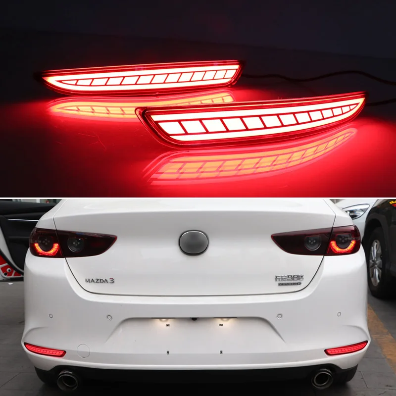 

Car LED Rear Bumper Fog Lamps For Mazda 3 Sedan 2020 2021 Brake Light Turn Signal Reflector Lamp Taillights
