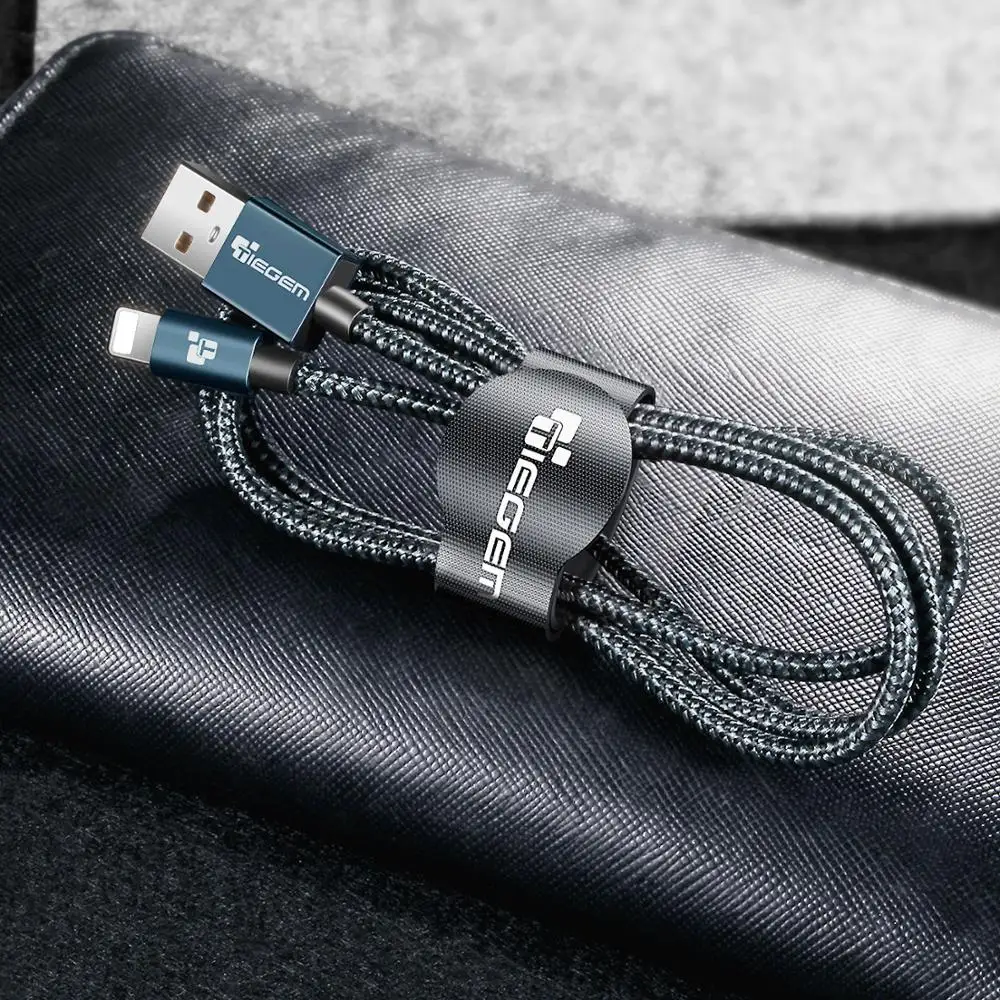 Кабель TIEGEM для iPhone 7, быстрое зарядное устройство, адаптер, 8-контактный USB кабель, автомобильный для iPhone 6, 6S Plus, 5, 5S, SE, X, 8, iPad, зарядка для мобильного телефона