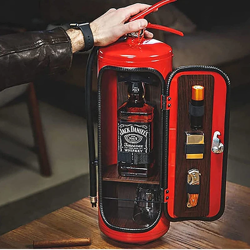 

Fire Extinguisher Mini Wine Storage Box Novelty Creative Metal Bar Party Supplies Men's Gifts Christmas Souvenirs 2022 New