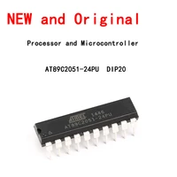 5pcslot at89c2051 24pu 8 bit microcontroller 8051 2k flash memory dip 20 inline new and original