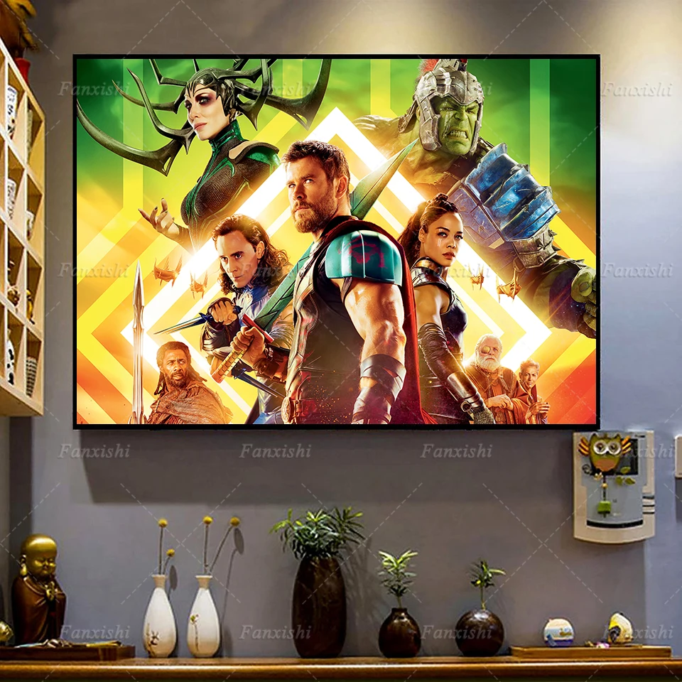 

Marvel Thor Ragnarok Loki Movie Poster Hulk Nordic Home Decor Painting Modern Living Room Decor Canvas Wall Art Prints Gift