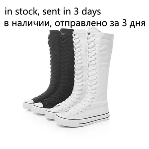 Женские повседневные высокие ботинки на шнуровке, на молнии