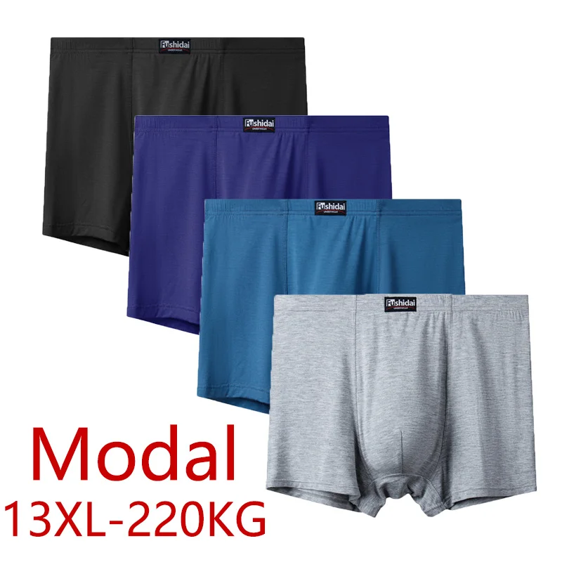 Plus Size 3XL-13XL  220KG  4PCS/lot Oversize Shorts Men Underwer Men Boxer Cotton Panties Men Panties Men's Underpants