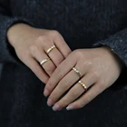 Красивый милый простой золотистый кольцо из белого опалы инкрустированные CZ кольцо на палец для обручального кольца для изысканные женские нежные ювелирные изделия высокого качества 2021