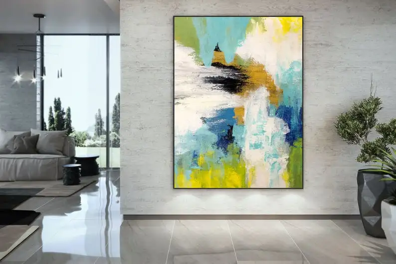 

Original Abstract Painting Extra Large Wall Art Industrial Decor Modern Wall Art Deco Large Oil Painting Above Bed Decor