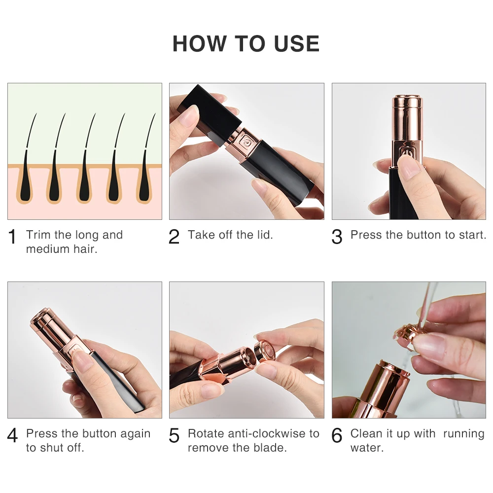 

Mini Electric Hair Removal Device Painless Body Hair Shaver Arm Legs Hair Removal Bikini Trimmer Rechargeable Cordless Shaver