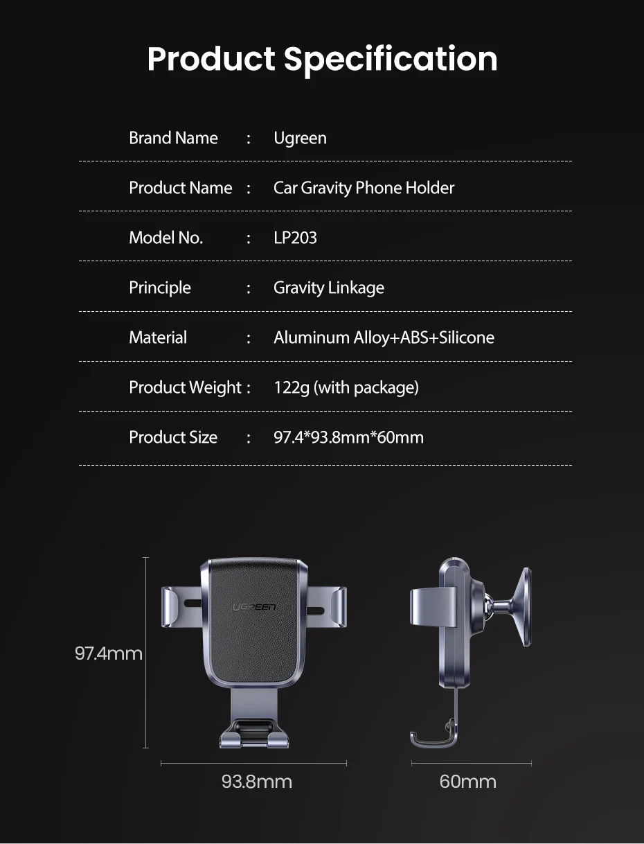 Ugreen держатель телефона для мобильного телефона в автомобиле для iPhone XR Авто сотовая поддержка приборной панели держатель стенд смартфон гравитационный держатель