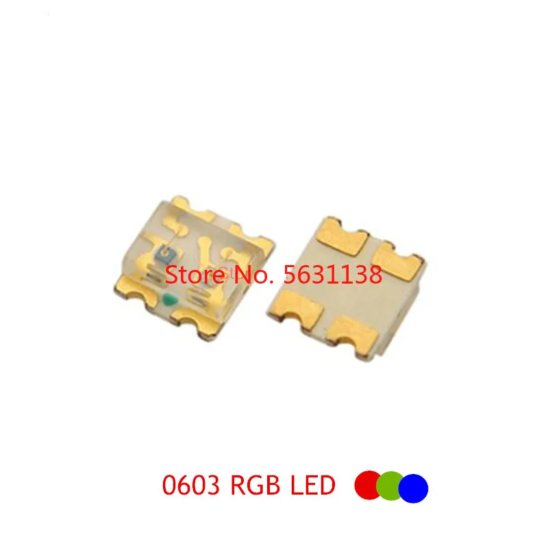100 шт. 0603 SMD светодиодный RGB красный + зеленый синий 0606 полноцветсветодиодный s