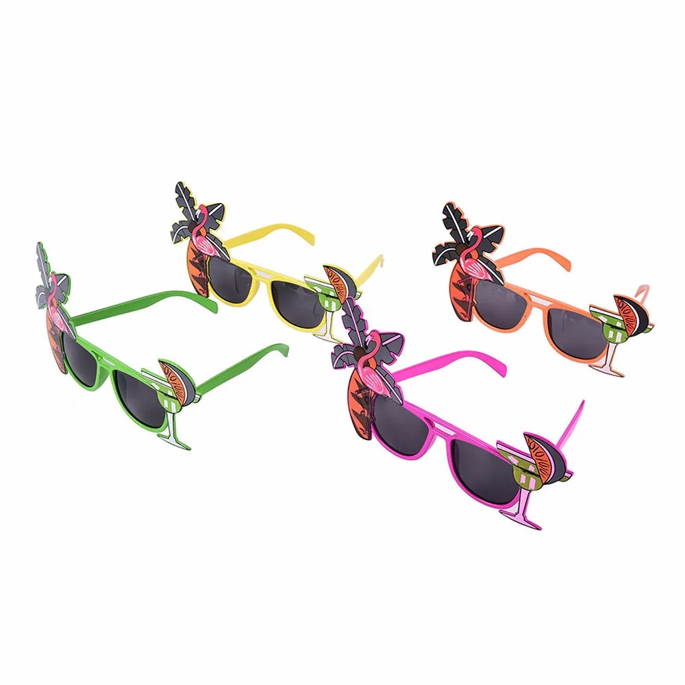 1 шт. Гавайские очки Фламинго солнцезащитные Неон с оригинальным изображением