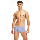 Короткие мужские боксеры SEOBEAN, из 100% хлопка, весенние домашние шорты, полосатые повседневные шорты