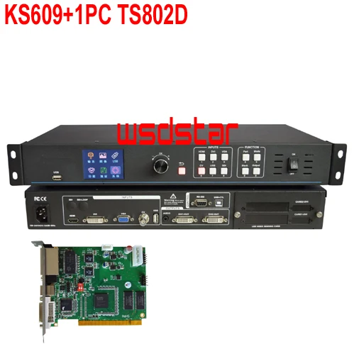 KS609 + 1 шт. TS802D светодиодный видеопроцессор вход USB/HDMI/DVI/VGA/CVBS 1920*1200 KS600 Novastar VS1