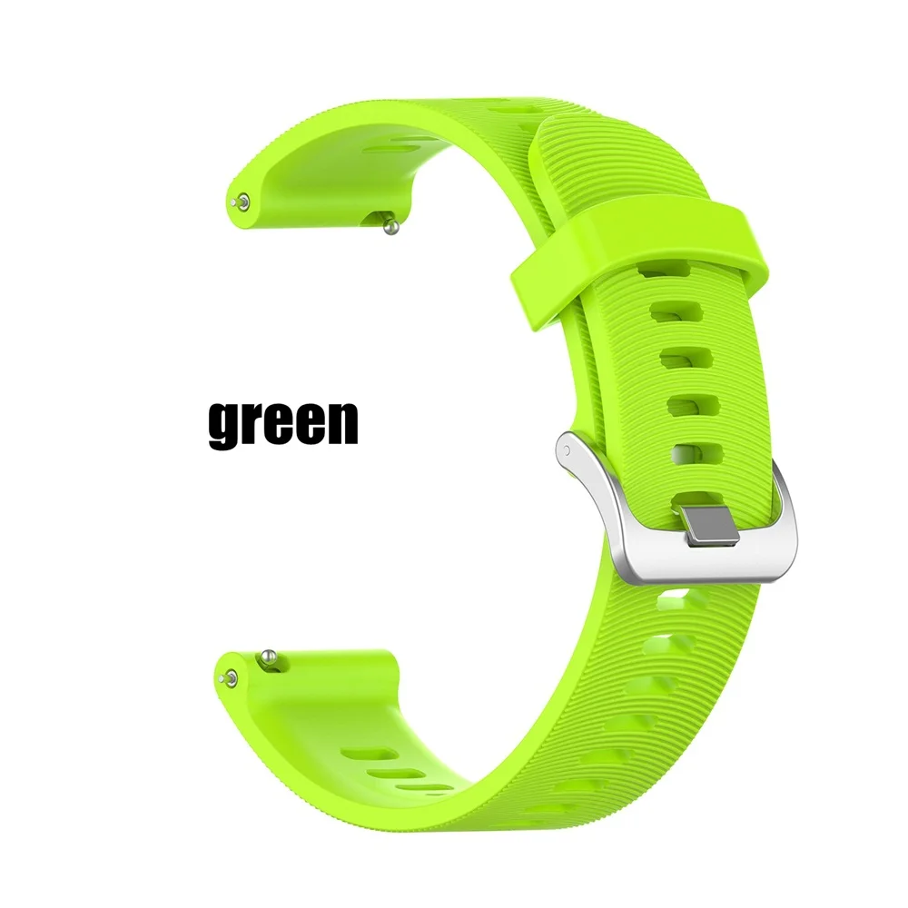 green 20 мм спортивный силиконовый ремешок для Garmin Forerunner 245 245 м 645 Vivoactive 3 Смарт-часы цветной браслет LEZ - Цвет: green