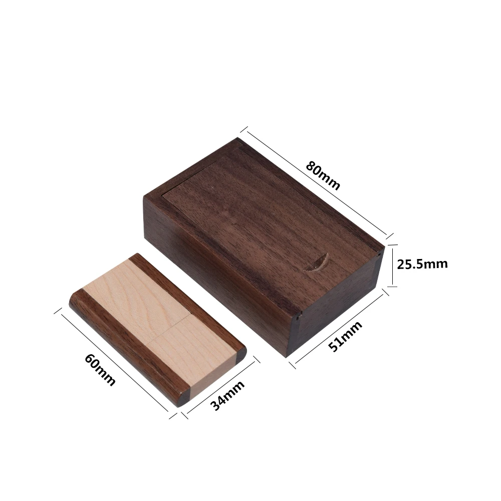 

bulk 50pcs free Personalize logo Maple wooden usb 2.0+fine gifts Box usb flash drive 8GB 16GB 32GB 64GB Photography Wedding gift