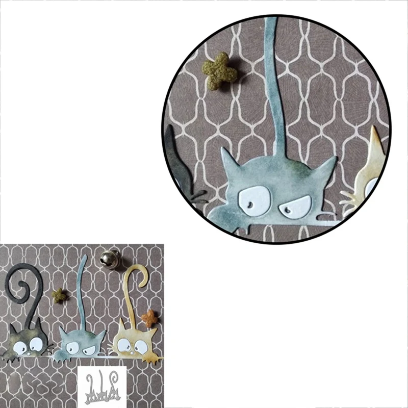 Новинка 2019 металлические штампы из углеродистой стали с изображением трех кошек