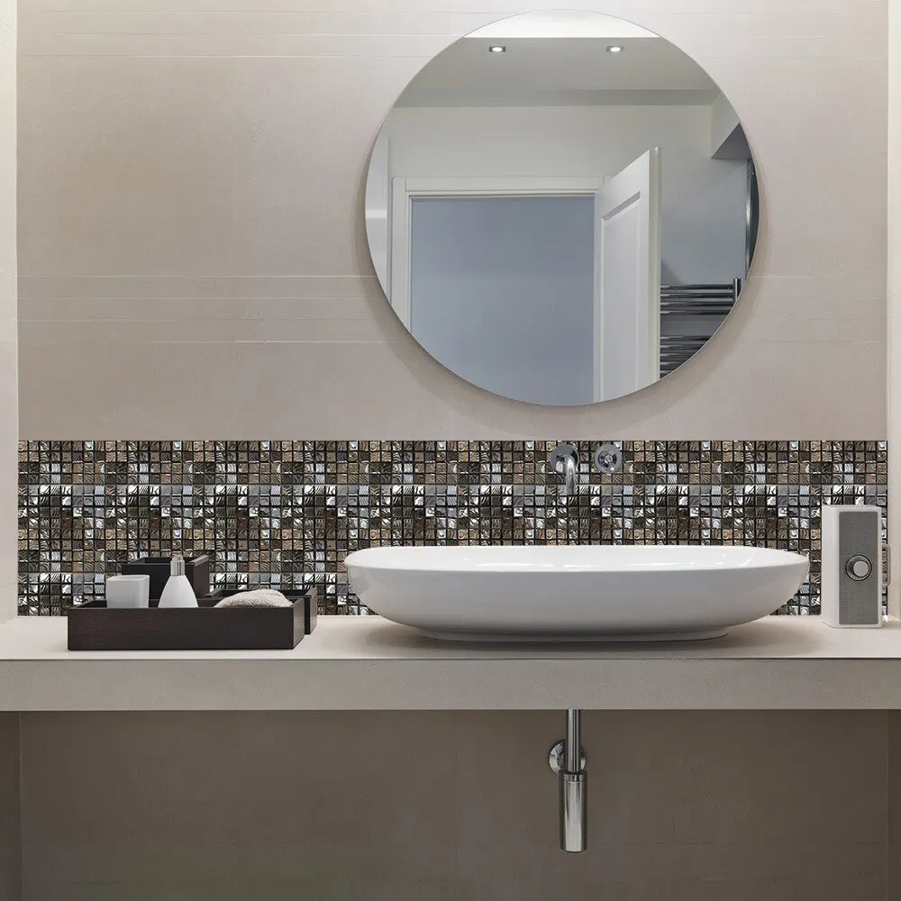 

Mosaic Tile Sticker Wall Decoration Self-adhesive Bathroom Simulation tile stickers Kitchen Cabinet Art Mural PVC Wall Decal Hot