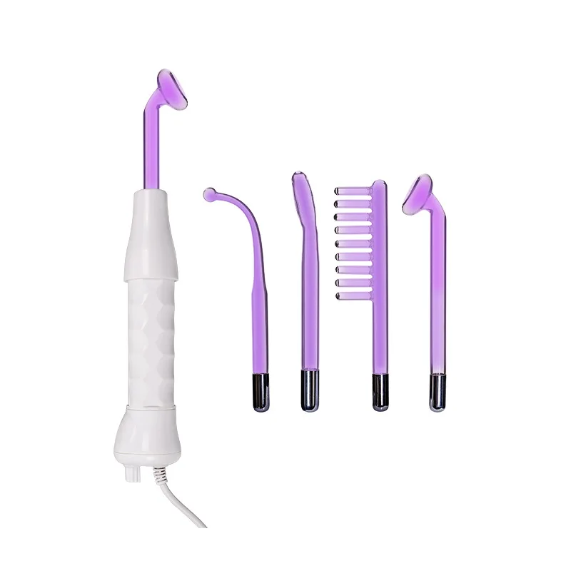 

Portable High Frequency Glass Tube Wand 4 Violet Purple Ray Electrode Spot Acne Remover Facial Skin Care Face Hair Spa Beauty