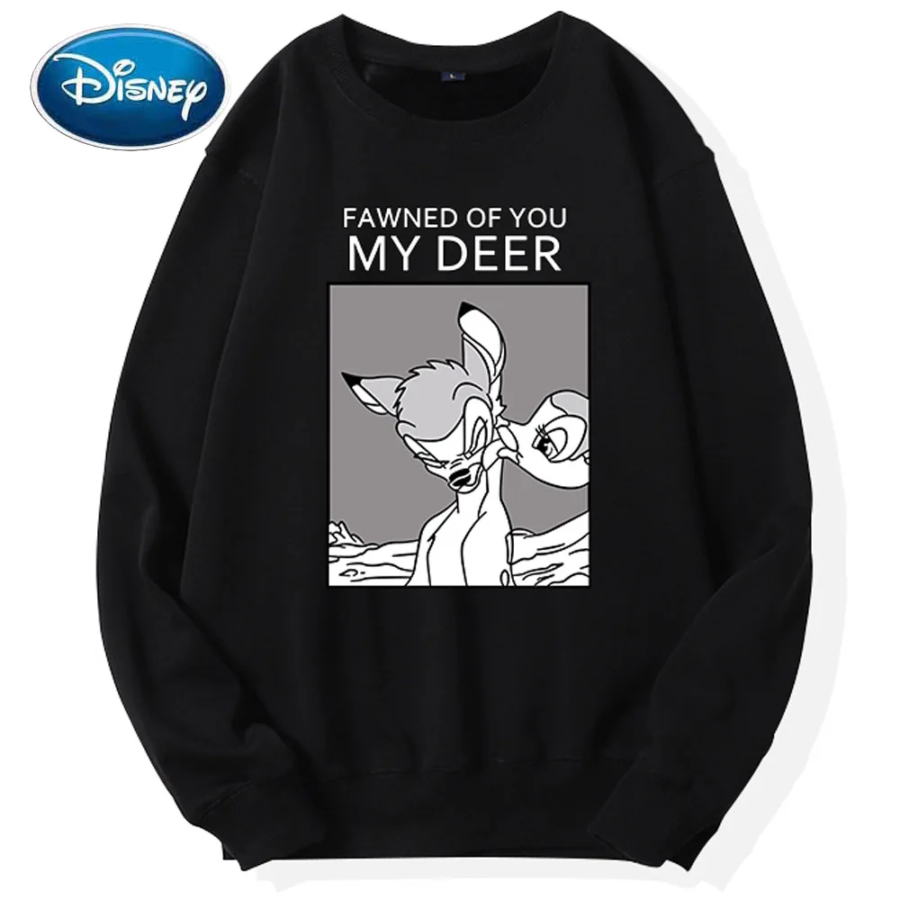 

Женский винтажный пуловер с длинным рукавом и круглым вырезом Disney, унисекс, с рисунком оленя Бэмби, 9 цветов