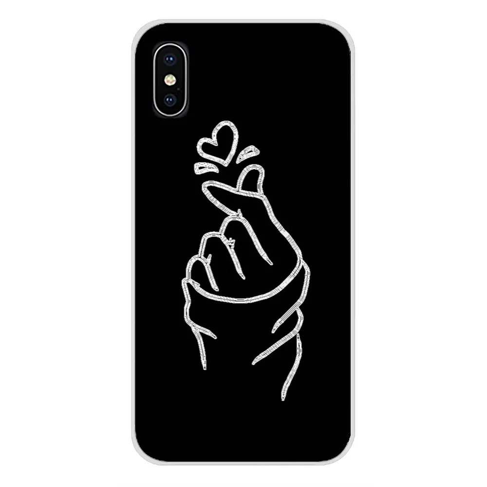 Черный прозрачный чехол из ТПУ с надписью Love on the finger kpop для Huawei Nova 2 3 2i 3i Y6 Y7 Y9 Prime Pro