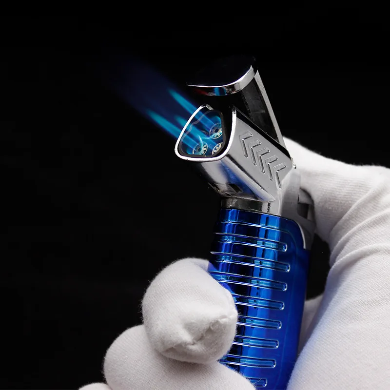 Новинка 2019 три турбо зажигалки газовая зажигалка большой емкости распылитель