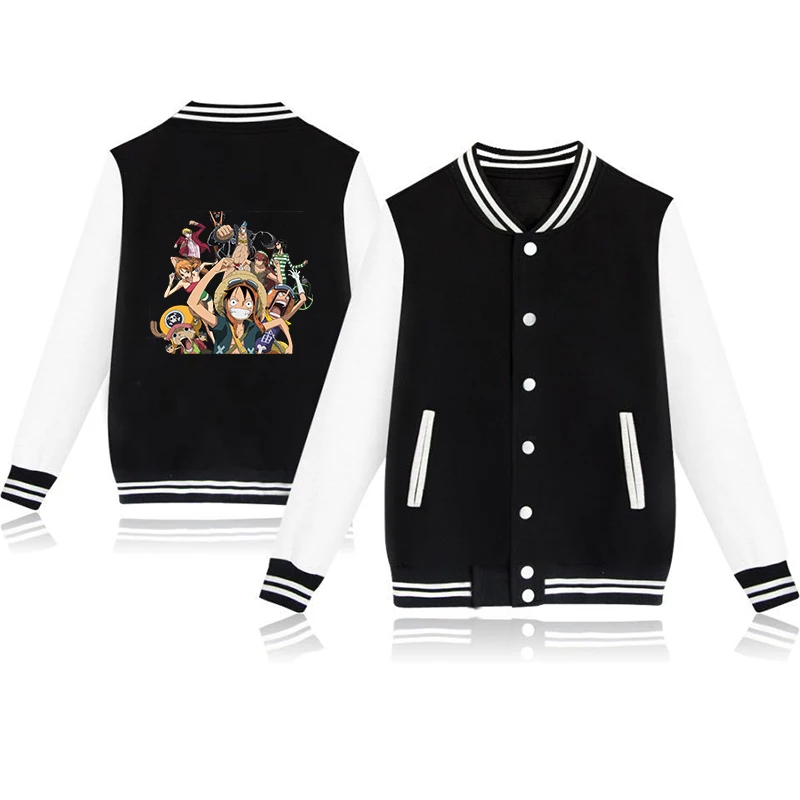 

ONE PIECE Baseball Jackets Hip Hop Baseball Monkey D. Luffy Neutral Jackets